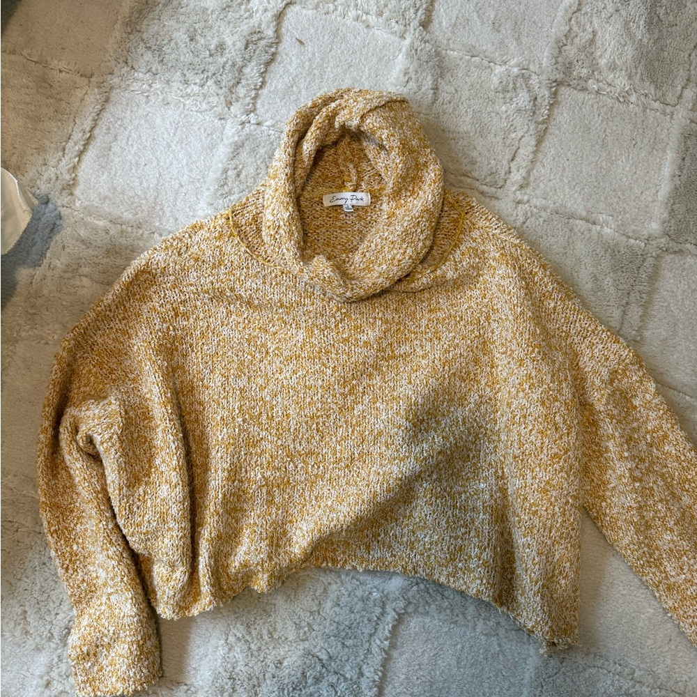 Emory Park Mustard Cowl Neck Sweater